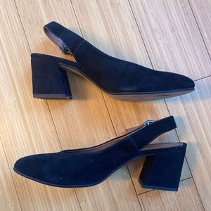 L’intervalle suede black sling back heels, size 39